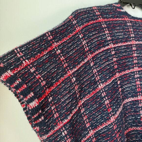 Molly Bracken Poncho NWT Womens Knitted Navy Blue Red Size XS/S - Picture 8 of 8